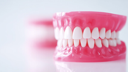 Obraz premium 清潔な歯と歯茎の3Dモデル｜歯科治療・口腔ケアイメージ