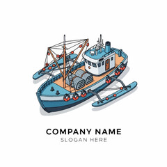 Fishing Boat with Trawlers and Nets. © Anak