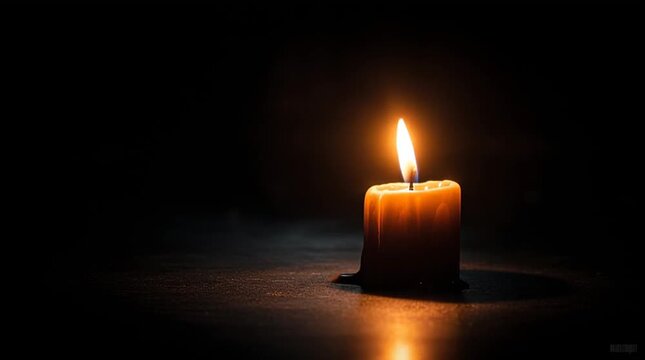 Candle of Illumination: A solitary candle flame dances in the darkness, its warm light providing a beacon of hope and serenity.