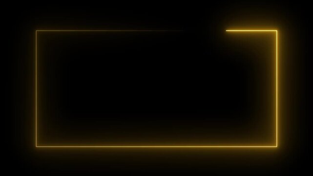 Neon line glowing square frame on black background. neon color video motion graphic isolated on transparent background.
glowing light border, bright rectangular neon outline.