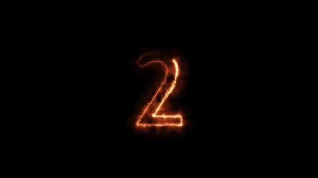 Number 2 neon sign in 4K animation on black background. Glowing neon countdown with black background.
Number 2 text icon animation, Glowing neon 2 text icon animation isolated on Black Background.