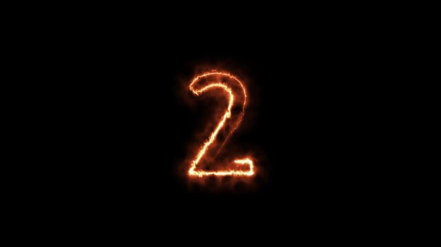 Number 2 neon sign in 4K animation on black background. Glowing neon countdown with black background.
Number 2 text icon animation, Glowing neon 2 text icon animation isolated on Black Background.