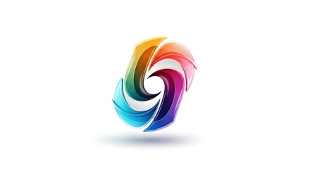 Naklejka premium Vibrant Rainbow Spiral Logo Design Element.