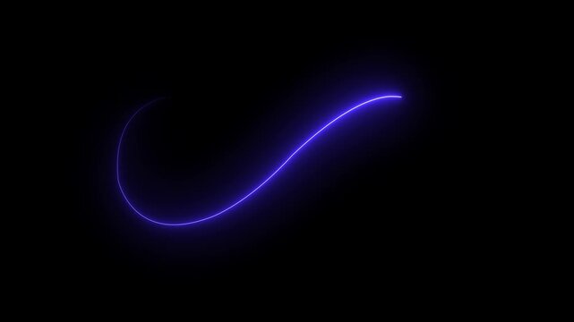 Glowing infinity sign seamless loop . Animation of seamless loop Neon glowing blue light isolated on black background. Eternity concept. Mathematical symbol Infinity symbol appears of