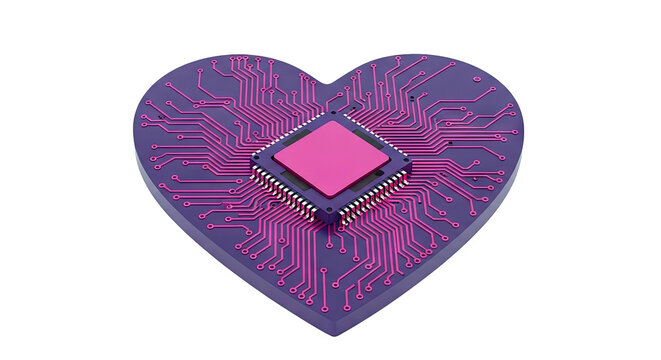 Heart-shaped circuit board with CPU