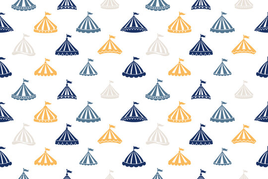 Circus tent pose seamless pattern design