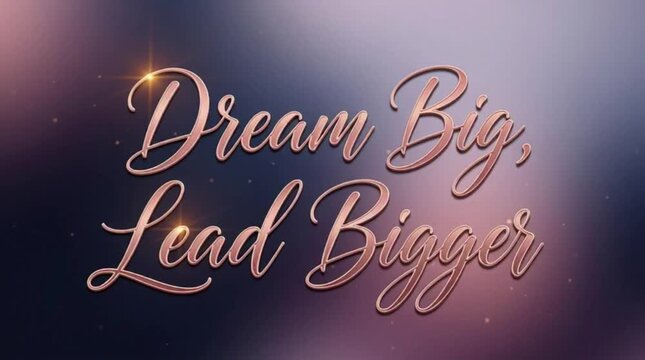 Script typography &ldquo;Dream Big, Lead Bigger&rdquo;