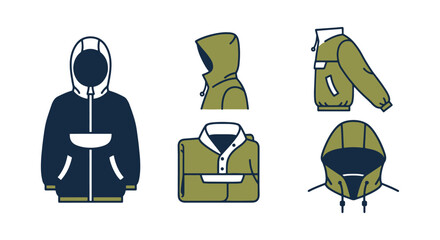 Anorak Line art vector set minimal dynamic tone © saif