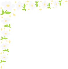 Obraz premium Frame Sudut Bunga Daisy Putih Dekoratif Untuk Planner