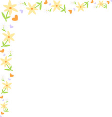 Cute Yellow Daisy Flower Corner Border Decorative Frame