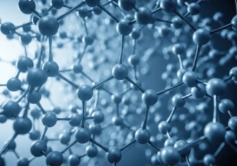 Molecular structure of a substance in blue tone
