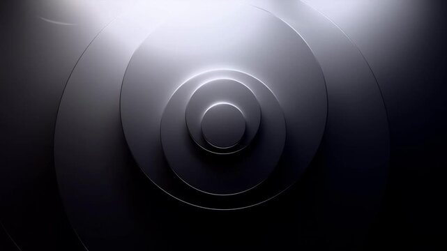 3d render of dark abstract background with moving circles, 4k seamless loop motion graphic backdrop