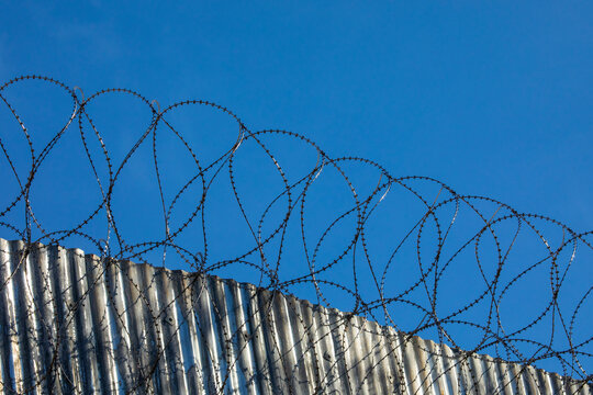 Barbed Wire and Fence at a UK Prison