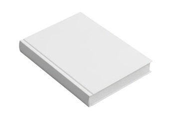 A sleek and modern white book resting on a white surface isolated on transparent background,png