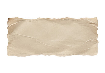 Fototapeta premium A close-up view of a crumpled and worn piece of parchment paper isolated on transparent background,png