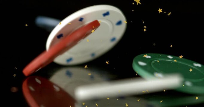 Animation of stars falling over chips