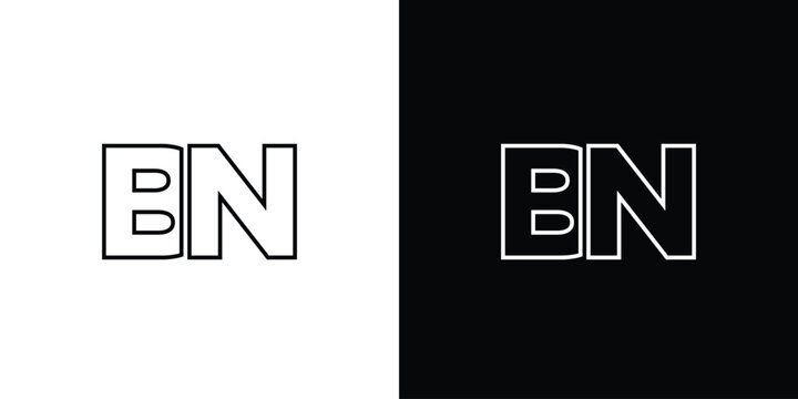 Letter B and N, BN logo design template. Minimal monogram initia