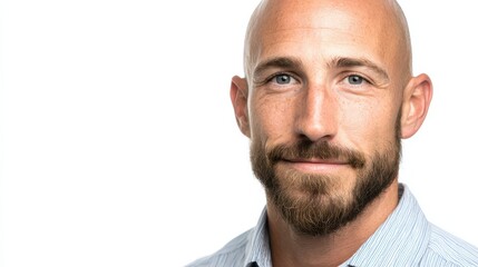 Obraz premium Handsome man with a warm smile and a beard