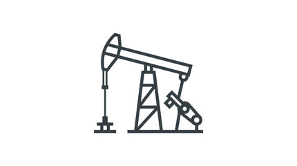 Simple outline illustration of an oil pumpjack