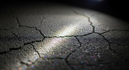 Obraz premium Cracked surface detail with light