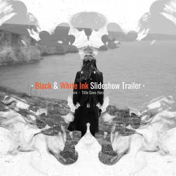 Black and White Ink Slideshow Trailer Square Opener for Social Media