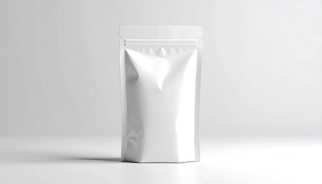 White, rectangular, resealable pouch