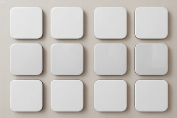 White square tiles on beige background