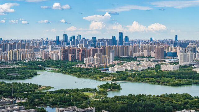 aerial view of Hefei city,china
