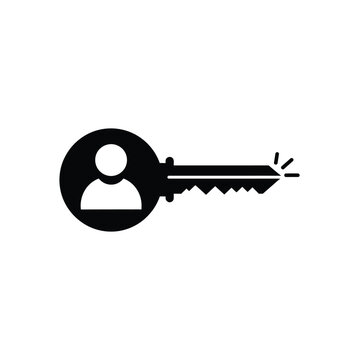 A person icon on a key ring unlocking access to secure areas