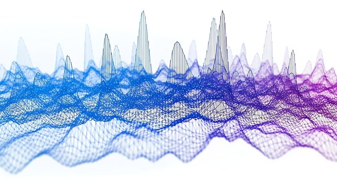 A mesmerizing journey through the undulating waves of data visualization in a vibrant spectrum of colors