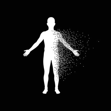 Man Disintegrating into Particles and Dust.