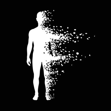 Disintegrating Human Silhouette with Particles.