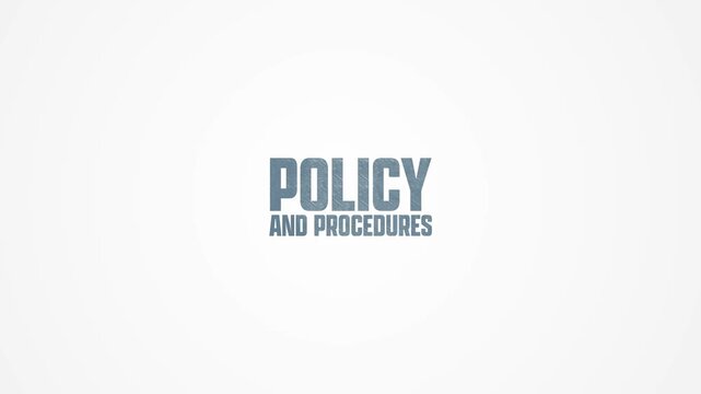 Policy and procedures Concept. Illustration with Icons  Keywords and Arrows on a Light Background