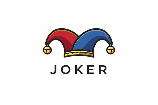 Joker logo with colorful jester hat