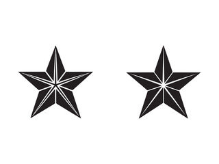Obraz premium Black star shapes with white lines on white background geometric design elements starburst icons