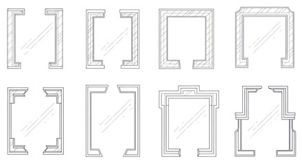 Architectural Doorway and Window Frame Designs Collection. © xigma