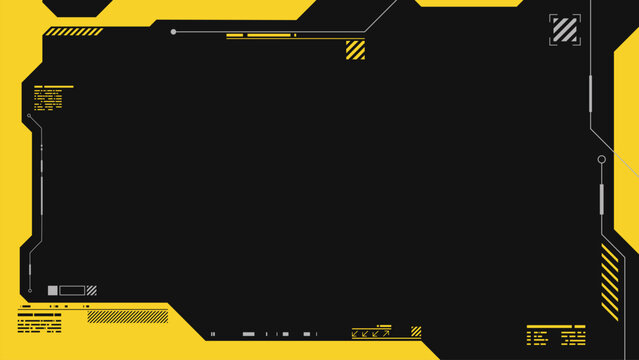 Abstract yellow and black futuristic and sci-fi background with cyberpunk style design