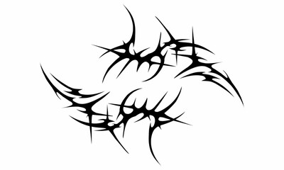 Fototapeta premium freehand neo tribal cyber gothic abstract symmetrical shapes blackwork styles vector design for tattoo, streetwear, dark aesthetics decoration