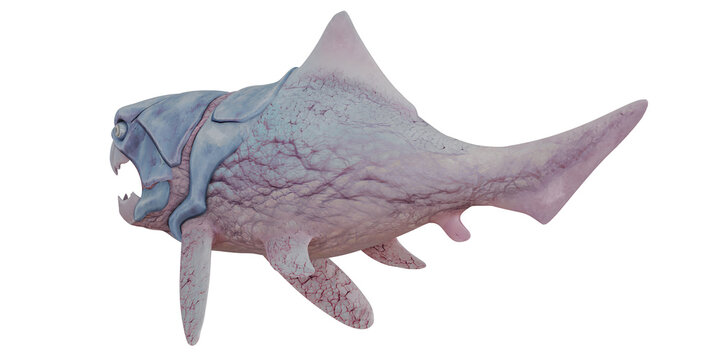 Digital illustration of a prehistoric armored fish