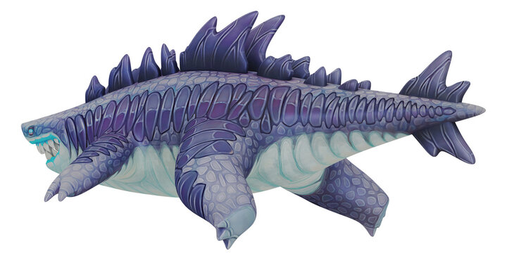 Futuristic purple sea creature illustration