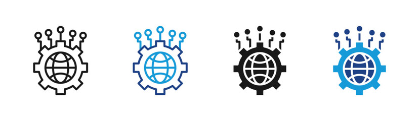 Obraz premium Global Infrastructur icon set multiple style collection