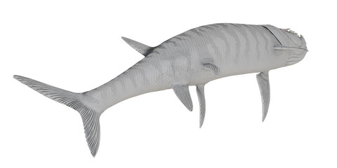 Fototapeta premium Realistic 3D model of a prehistoric fish.