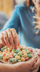 Visiting relatives and offering candy during Eid al-Fitr celebration