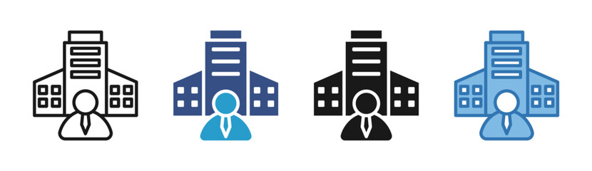 Corporate Profile icon set multiple style collection