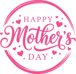 A vibrant pink mother s day graphic with calligraphy and heart details © firoz