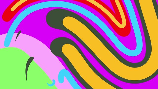 Cartoon Abstract Liquid Flow Full Frame Wipe Animation, Colorful 2D Cartoon Liquid Splash Motion Full Screen Cover Transition Green Screen
