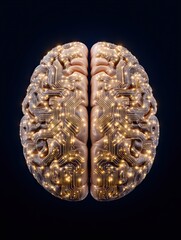 Naklejka premium Cybernetic Brain Design with Realistic Graphics