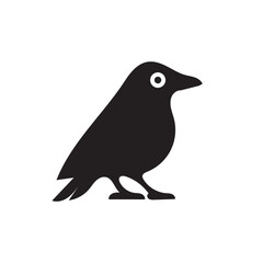 Fototapeta premium Minimalist Black Crow Silhouette Icon