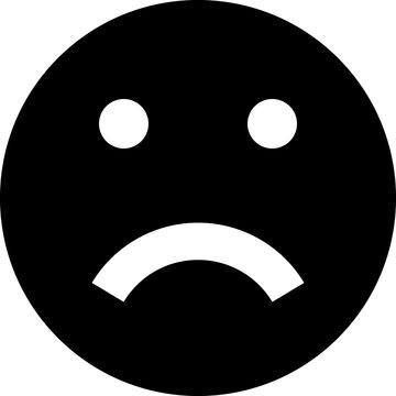 Sad Face Emoji Pixel Art Icon.
