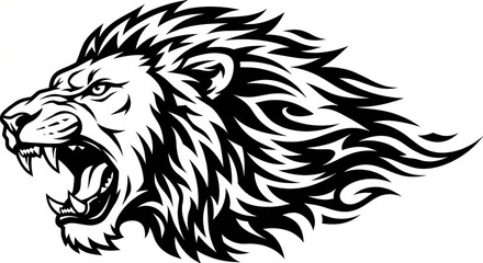 Fototapeta premium lion head tattoo